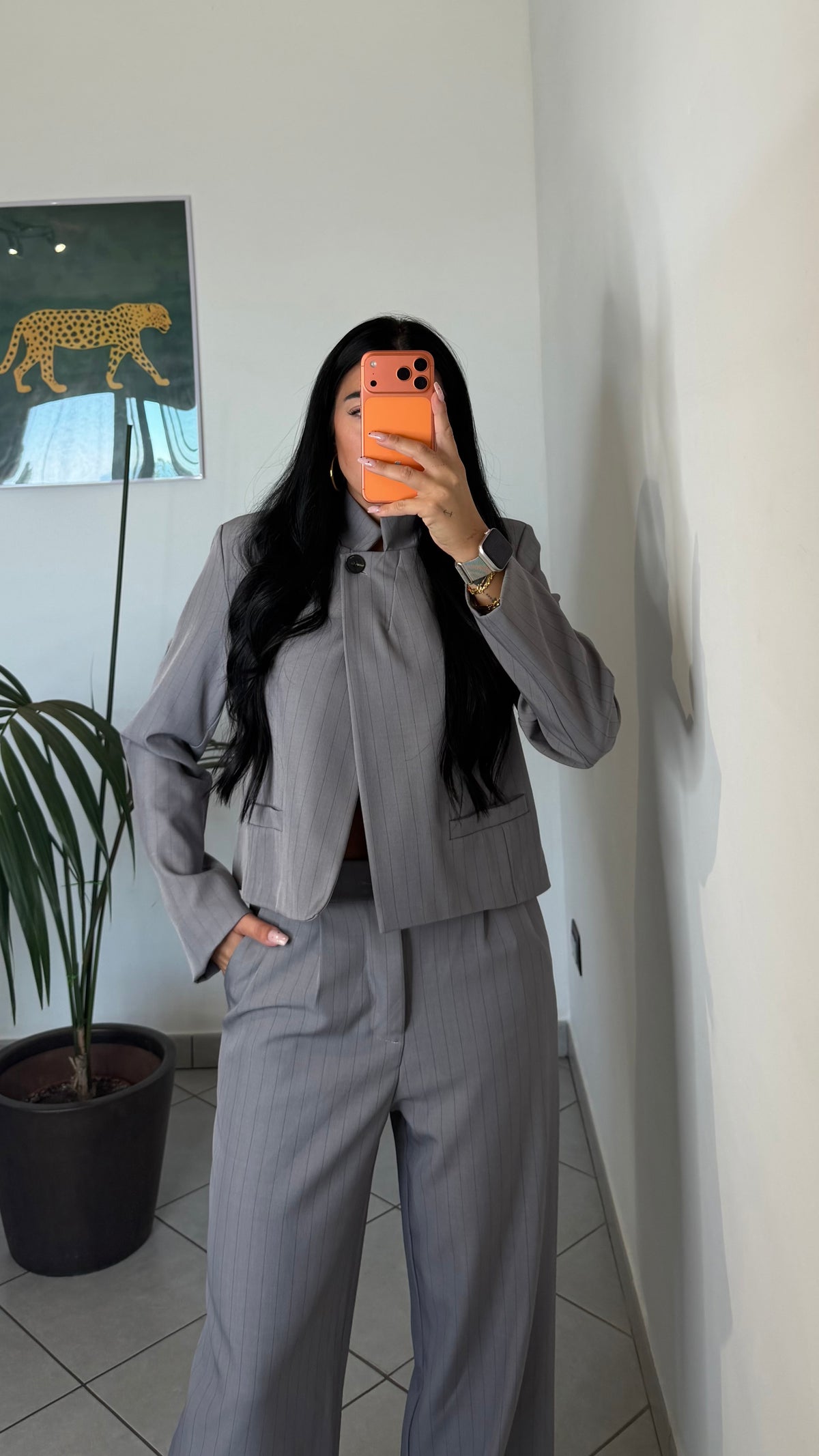 Tailleur CLASSY grigio gessato