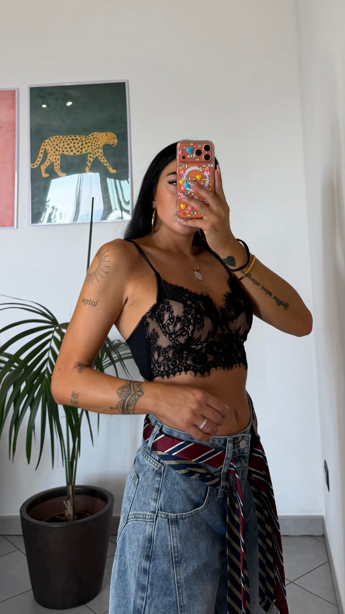 Crop top PIZZO nero