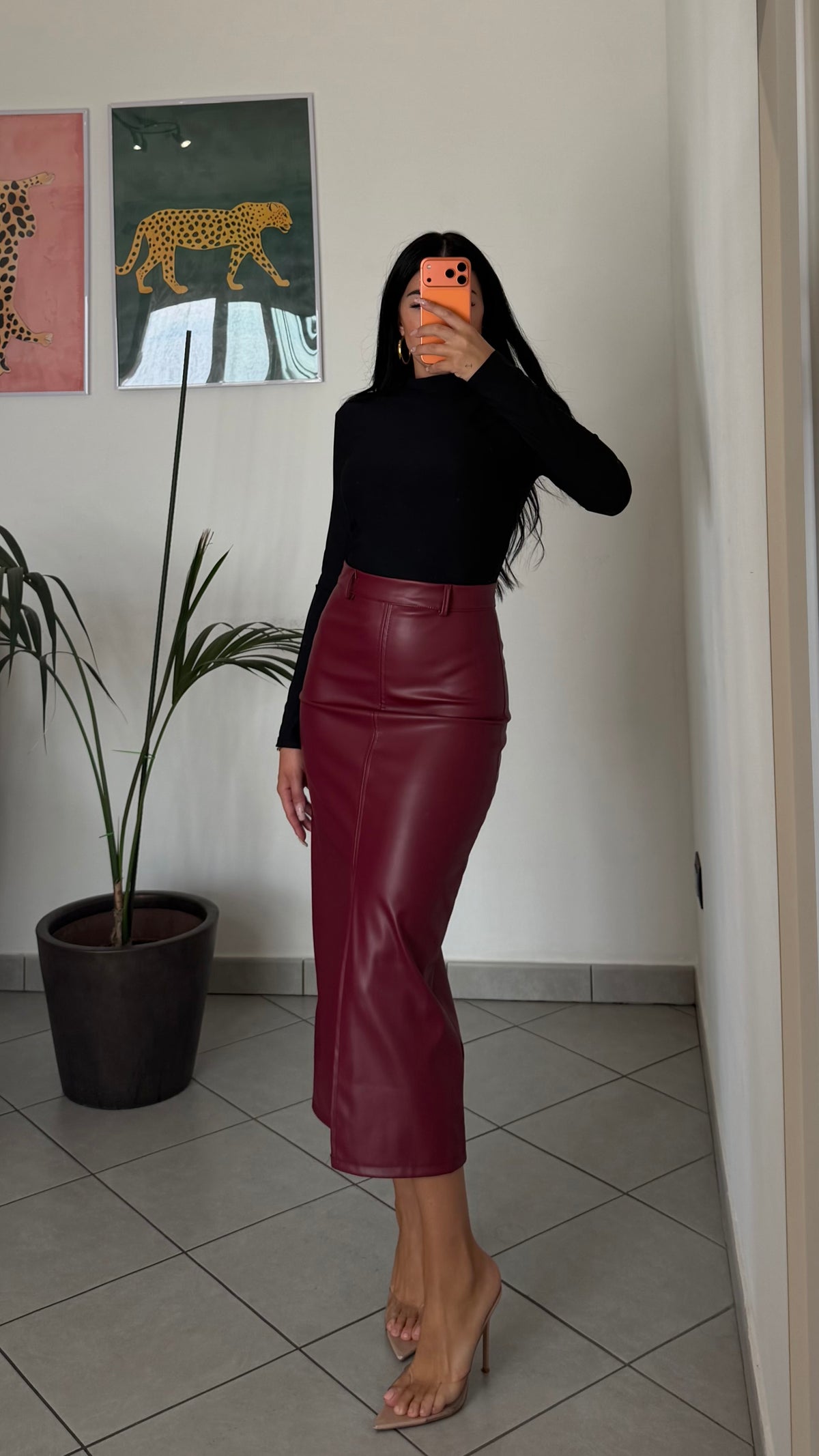 Gonna MAIA ecopelle midi